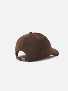 Casquette en velours côtelé ciré marron Baseball avec logo brodé 