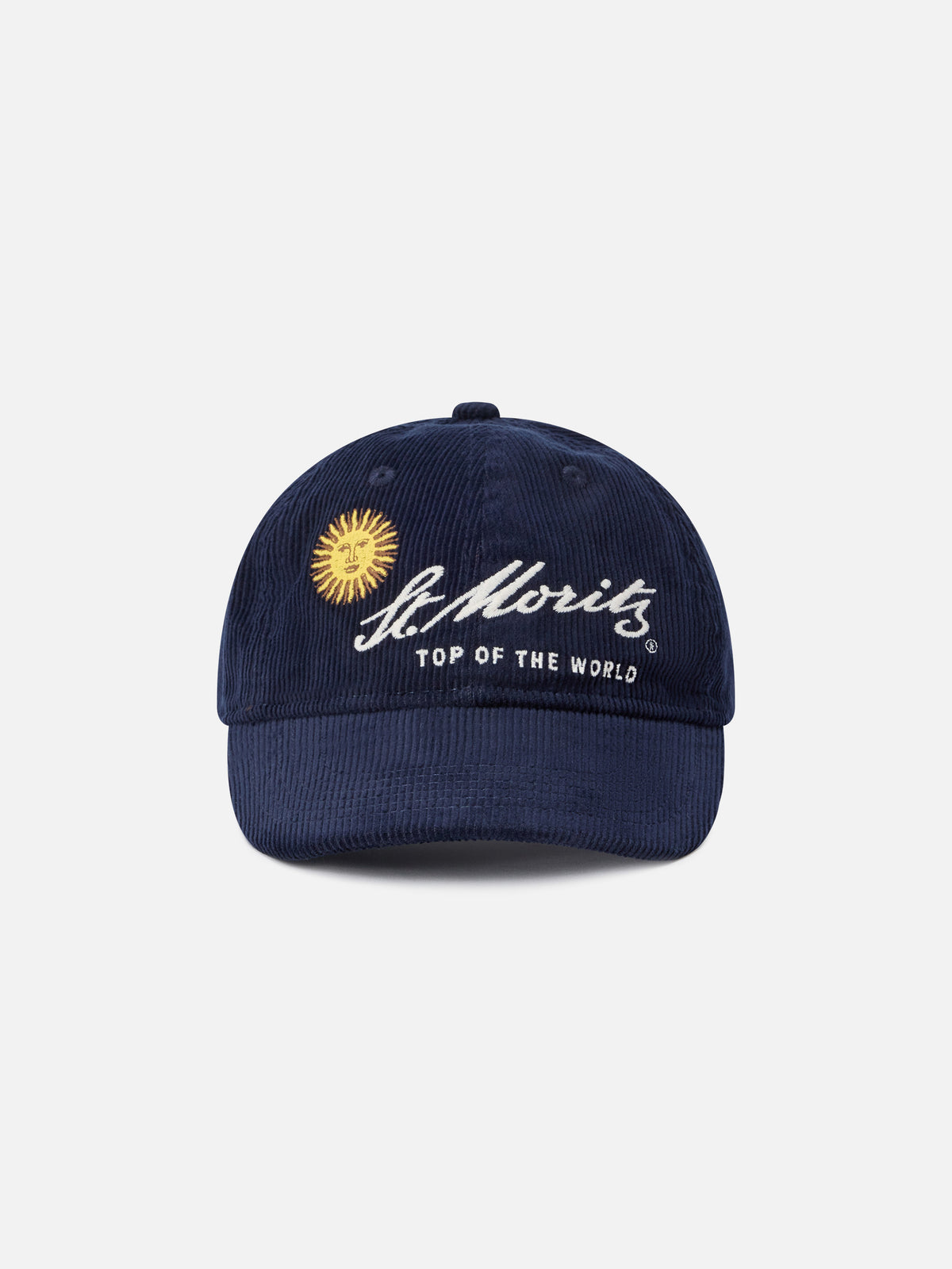Marineblaue Cord-Cap blue Baseball mit St. Moritz Stickerei | Special edition 