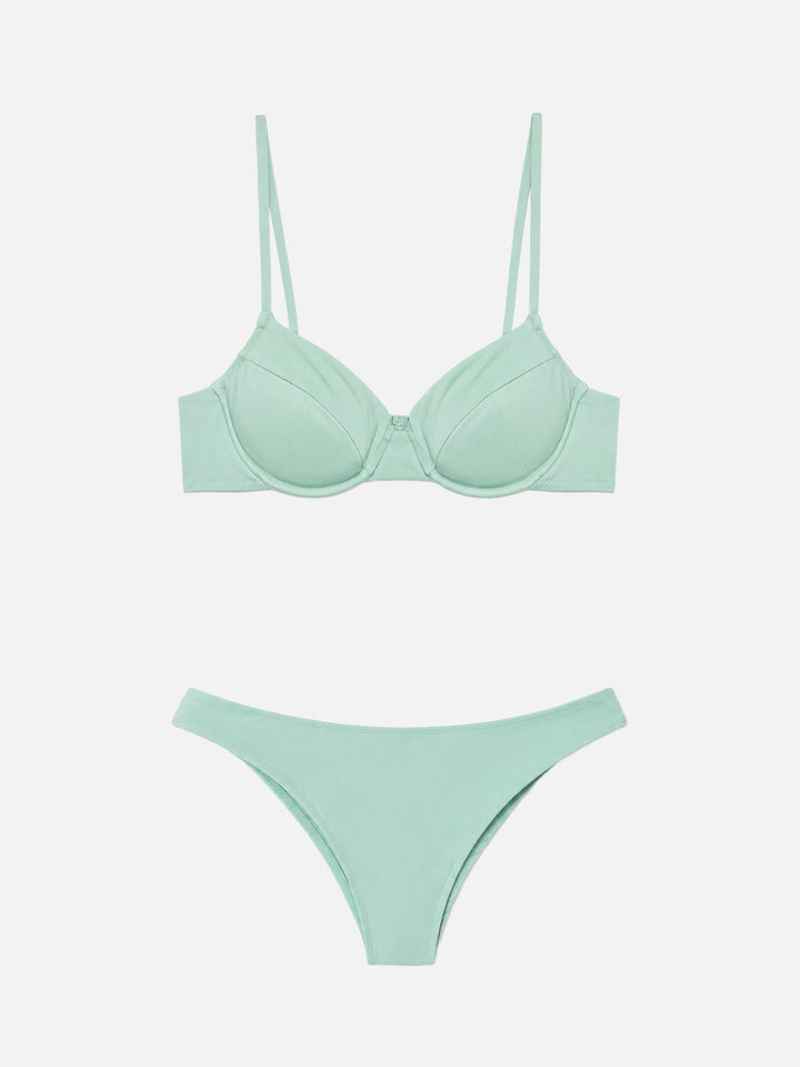 Bikini Bea Elise bralette con ferretto verde salvia