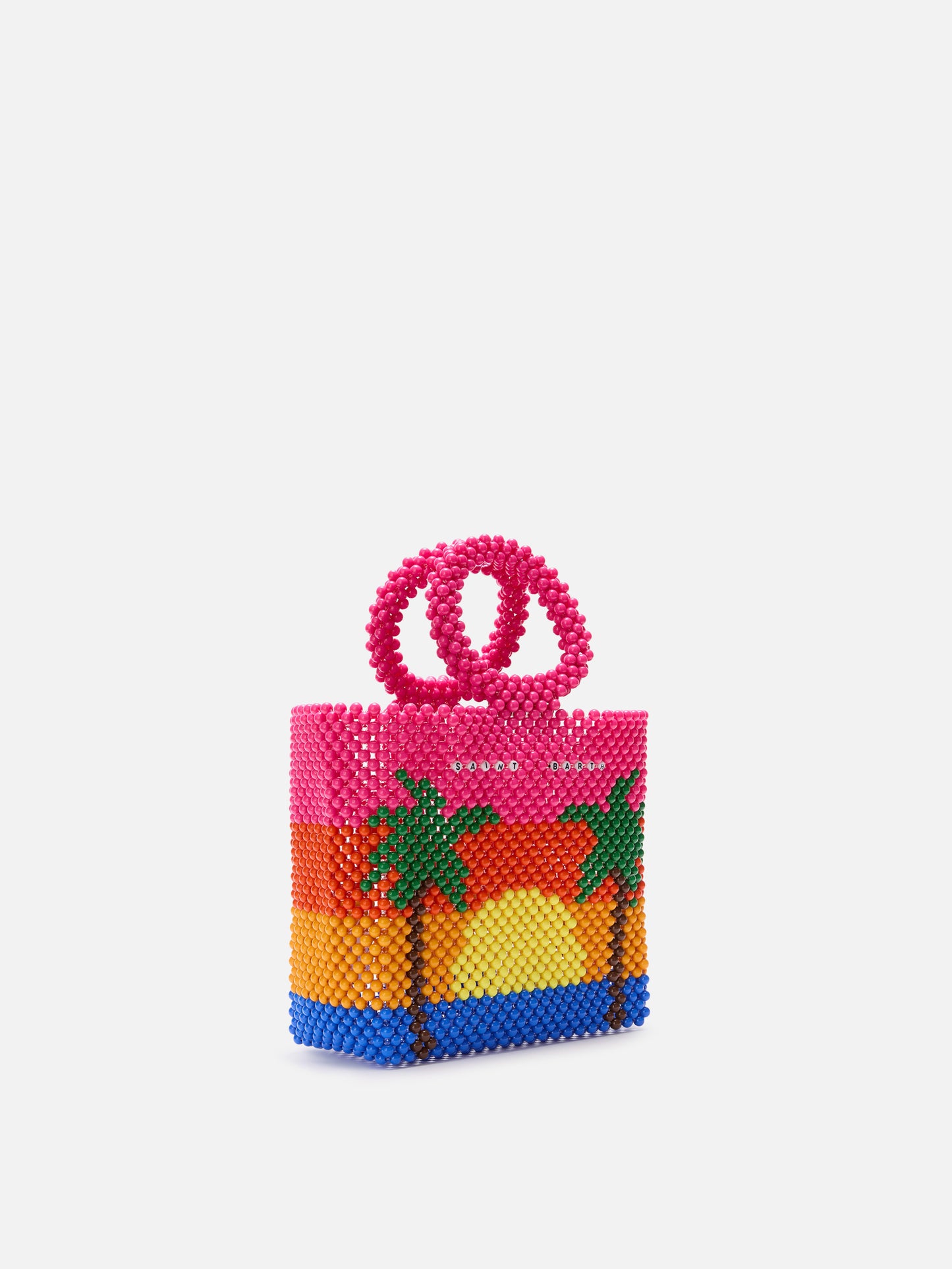 Borsa a mano con perline a righe