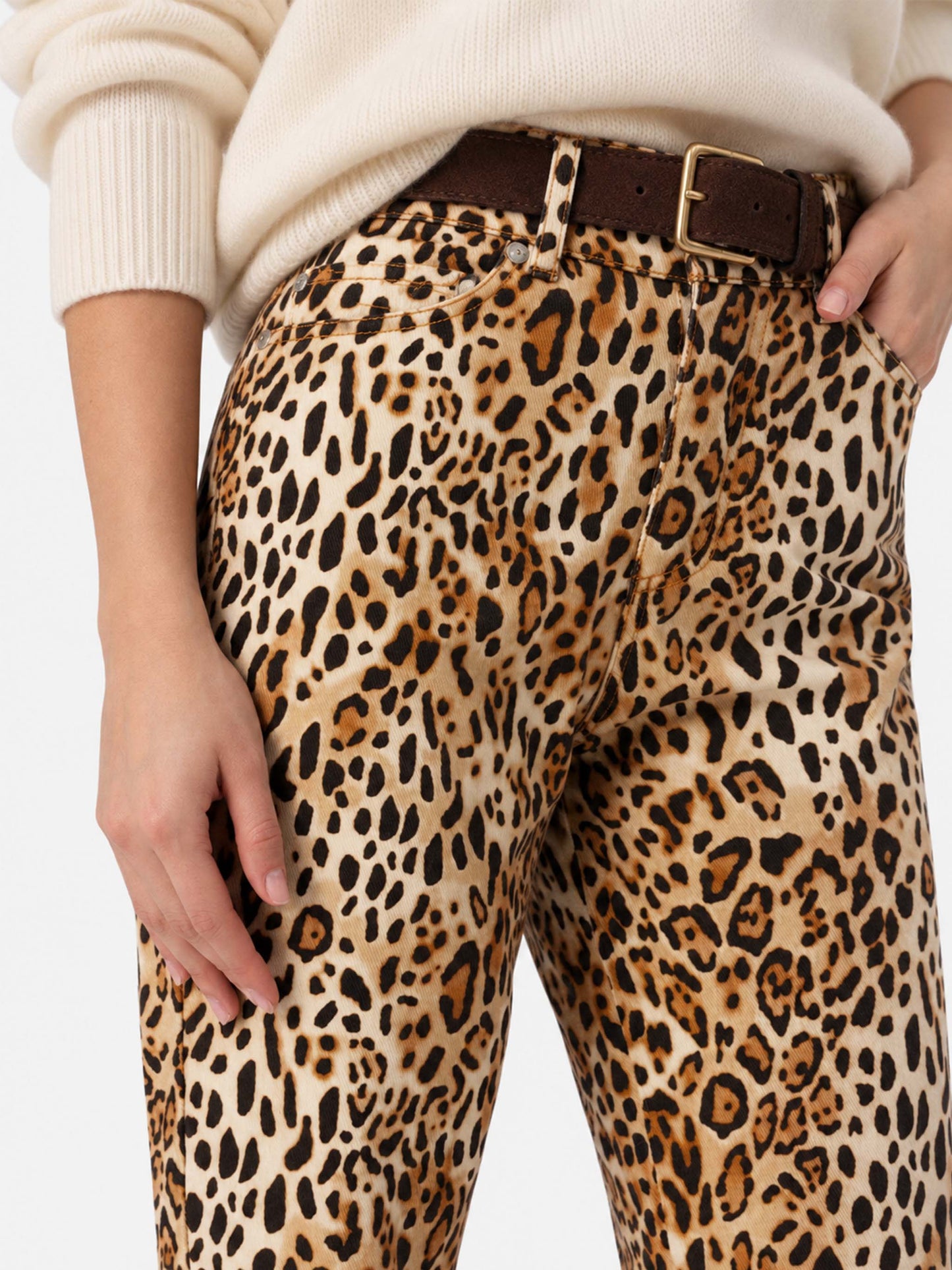 Belleville Denim-Hose mit Animal-Print 