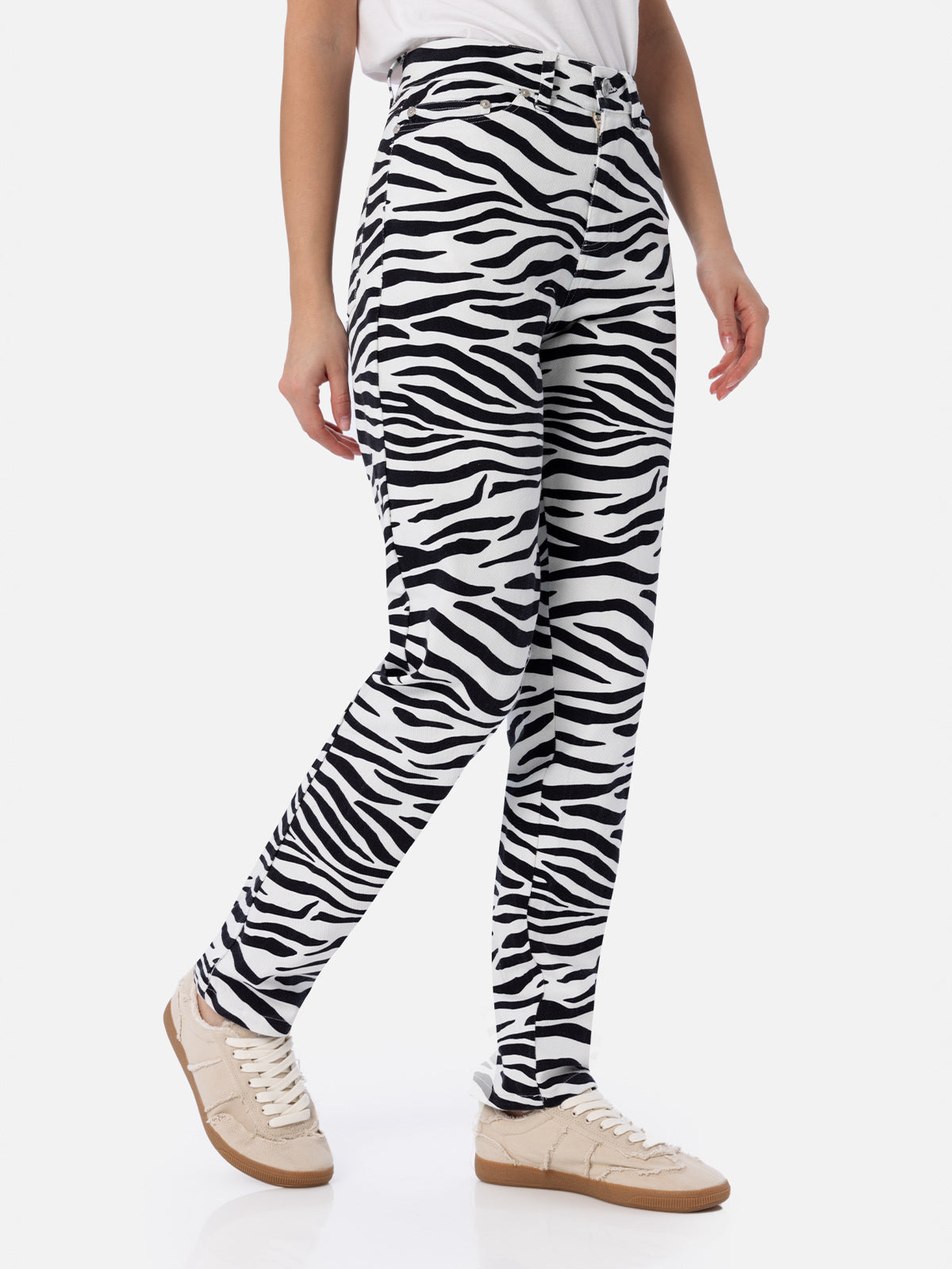 Woman zebra print denim Belleville - MC2 Saint Barth
