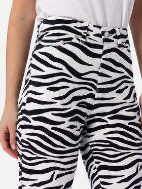 Woman zebra print denim Belleville - MC2 Saint Barth