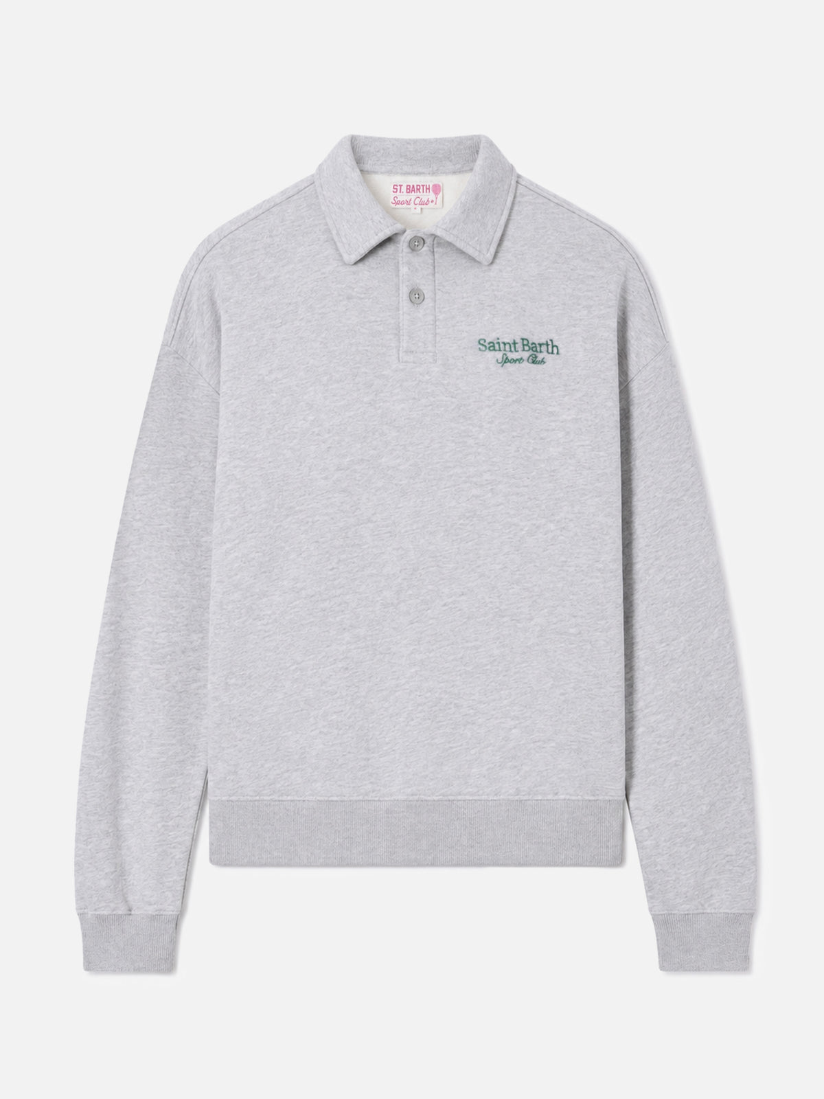Light grey melange Berenice sweatshirt with St. Barth Sport Club embroidery