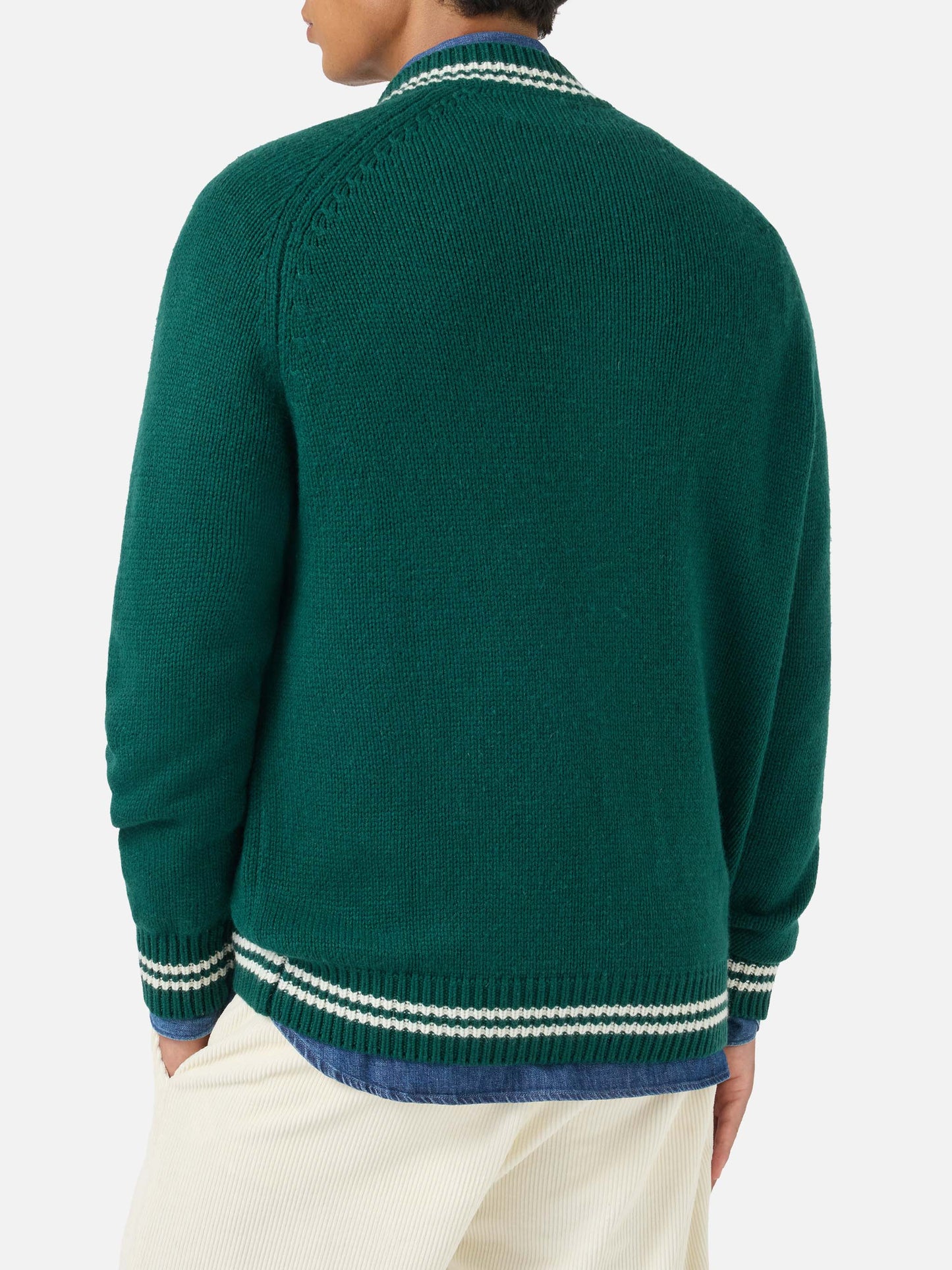 Bomber en maille vert style college Benjamin 