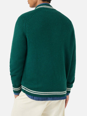 Bomber en maille vert style college Benjamin 