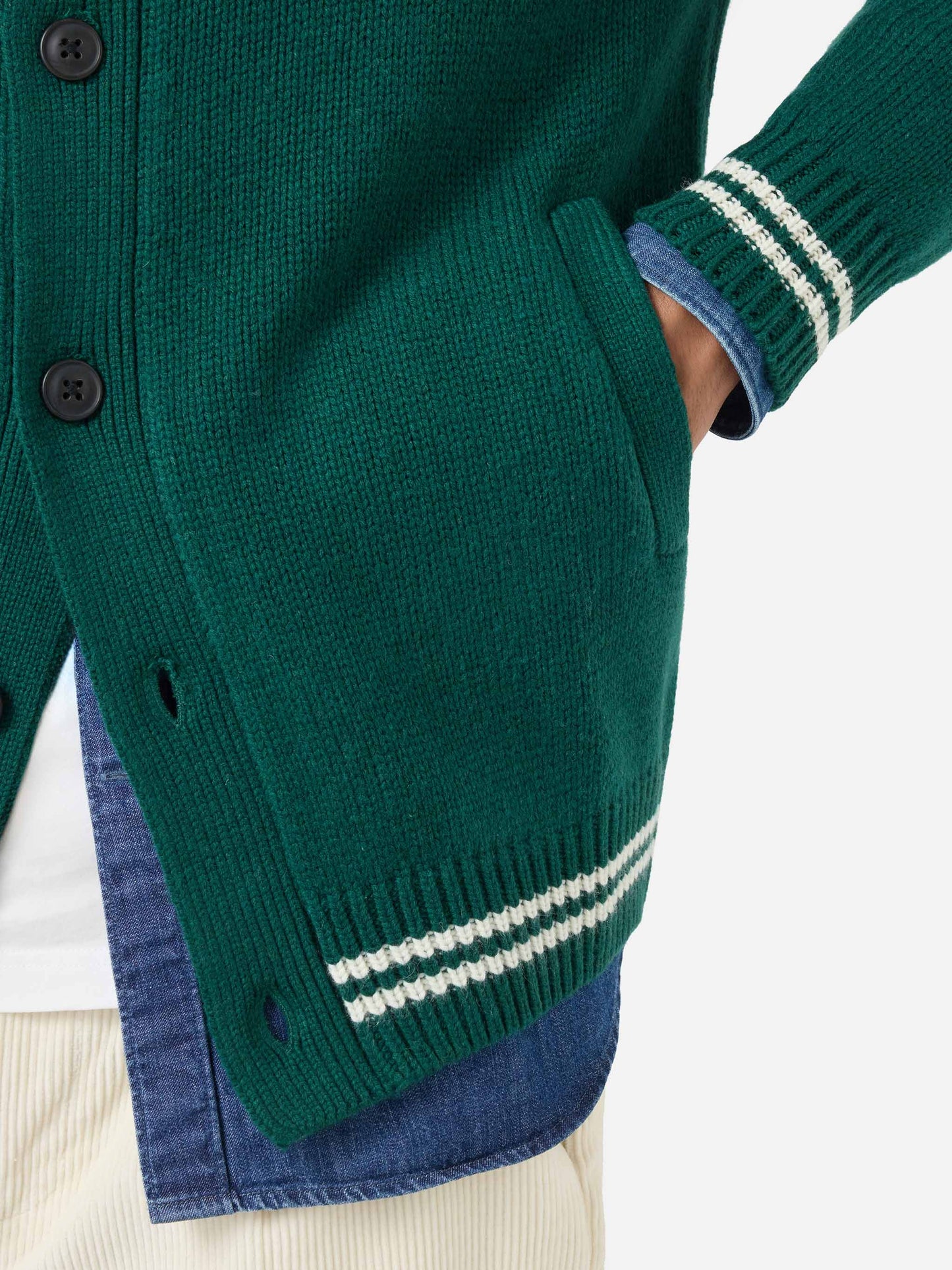 Bomber en maille vert style college Benjamin 