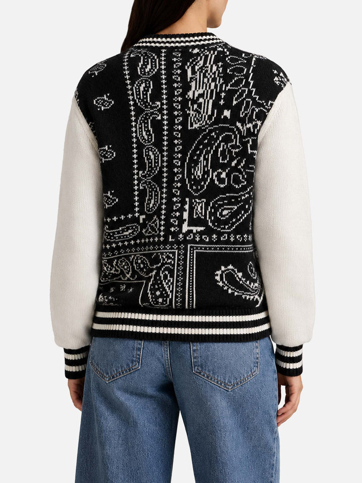 College jacket Benjamin with bandana print
