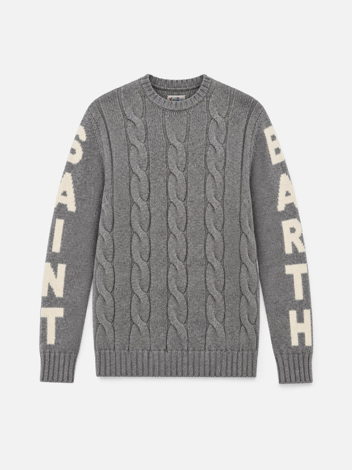 Jersey de punto trenzado pesado Bergen grey melange 