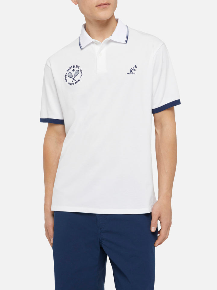 Polo in piquet di cotone bianco da uomo Beverly Hills | AUSTRALIAN BRAND SPECIAL EDITION