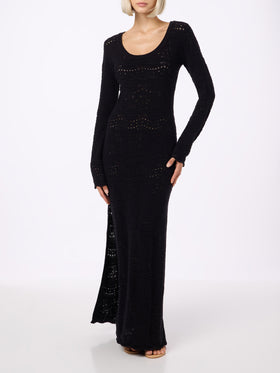 Black woman cotton knit midi dress - MC2 Saint Barth
