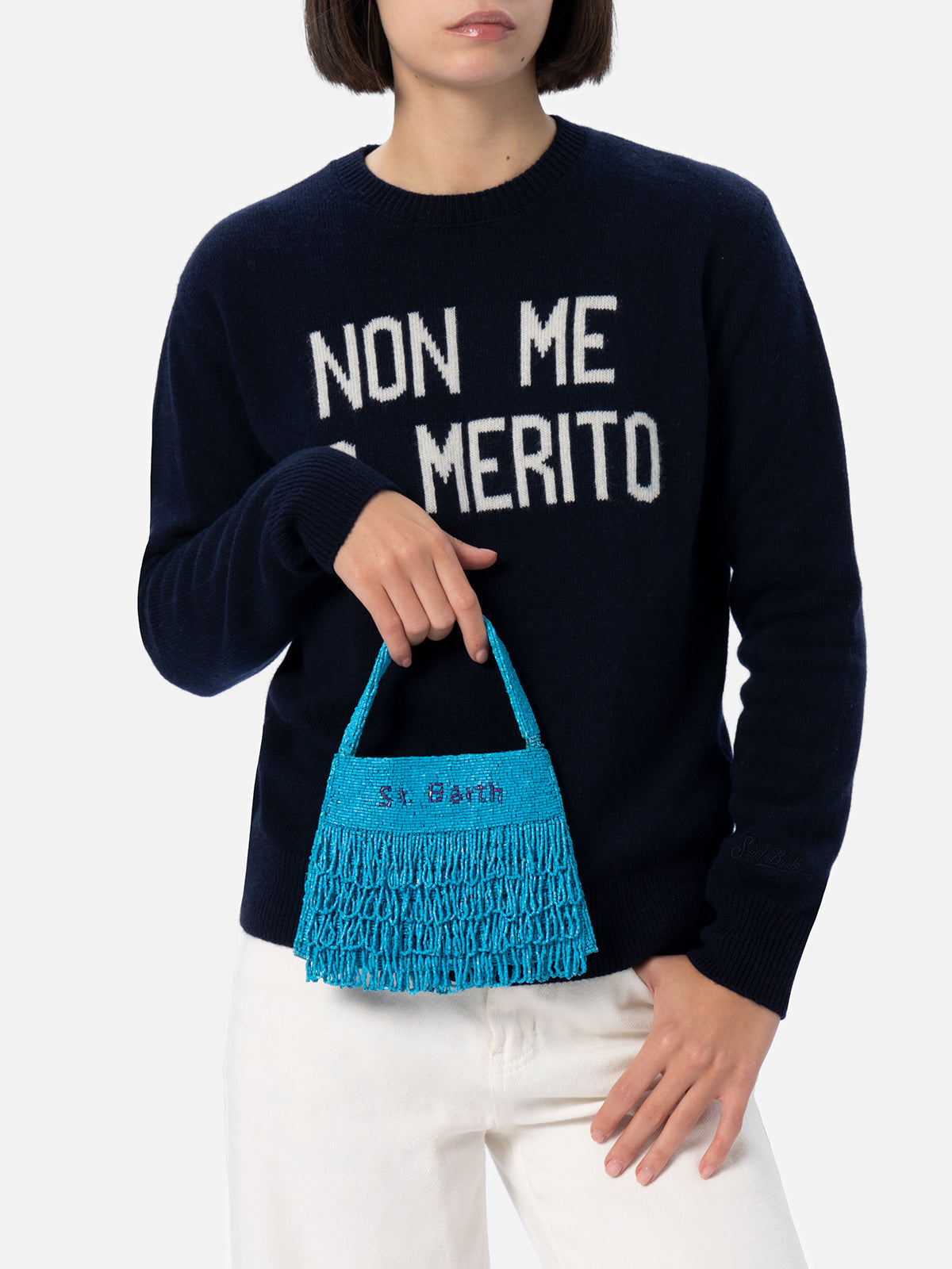 Shiny turquoise Mini Bag Pearl - MC2 Saint Barth
