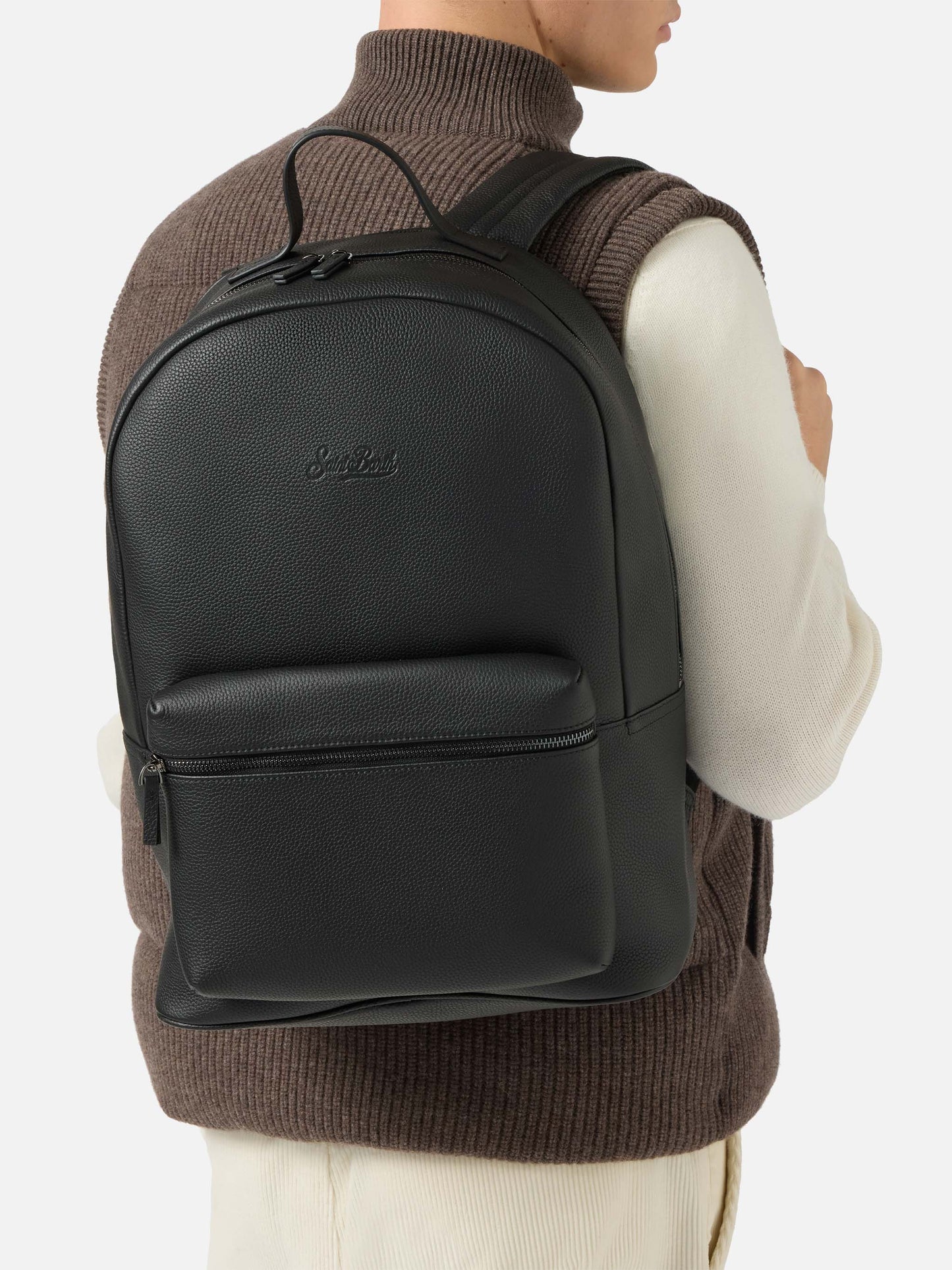 Zaino Backpack in pelle nera