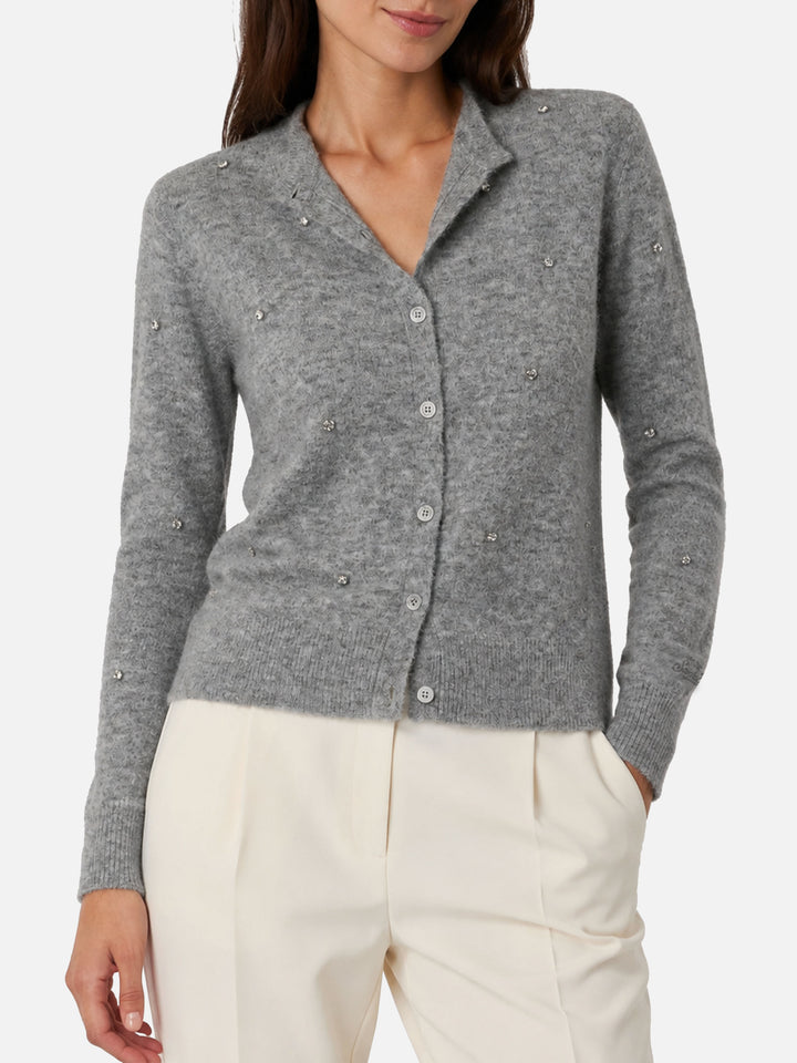Cardigan gris Bellamy avec strass 