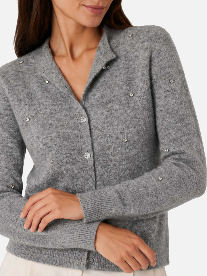 Cardigan gris Bellamy avec strass 