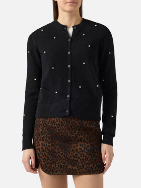 Woman black cardigan Bellamy with rhinestones