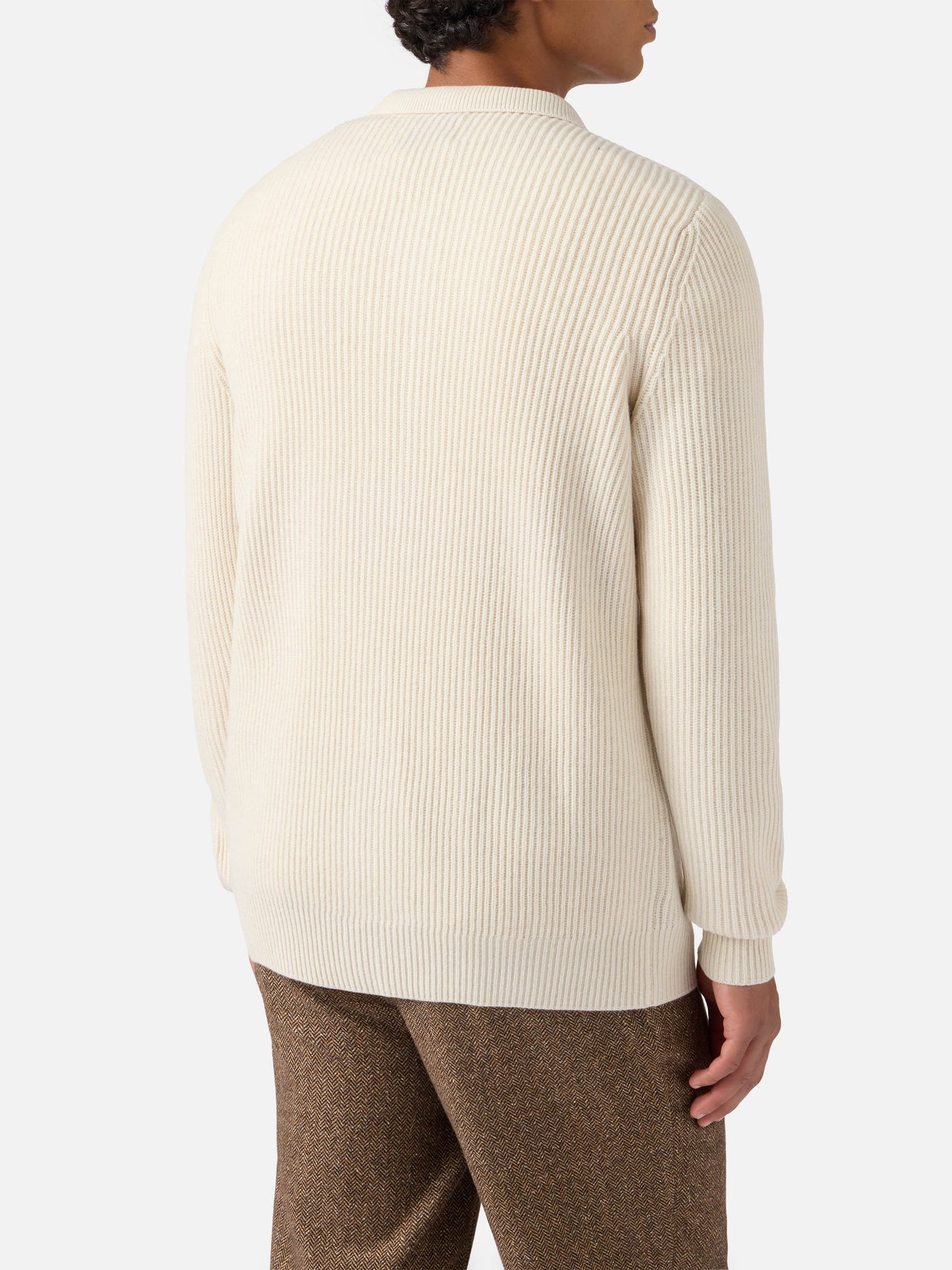 Cardigan Bolton bianco in lana 