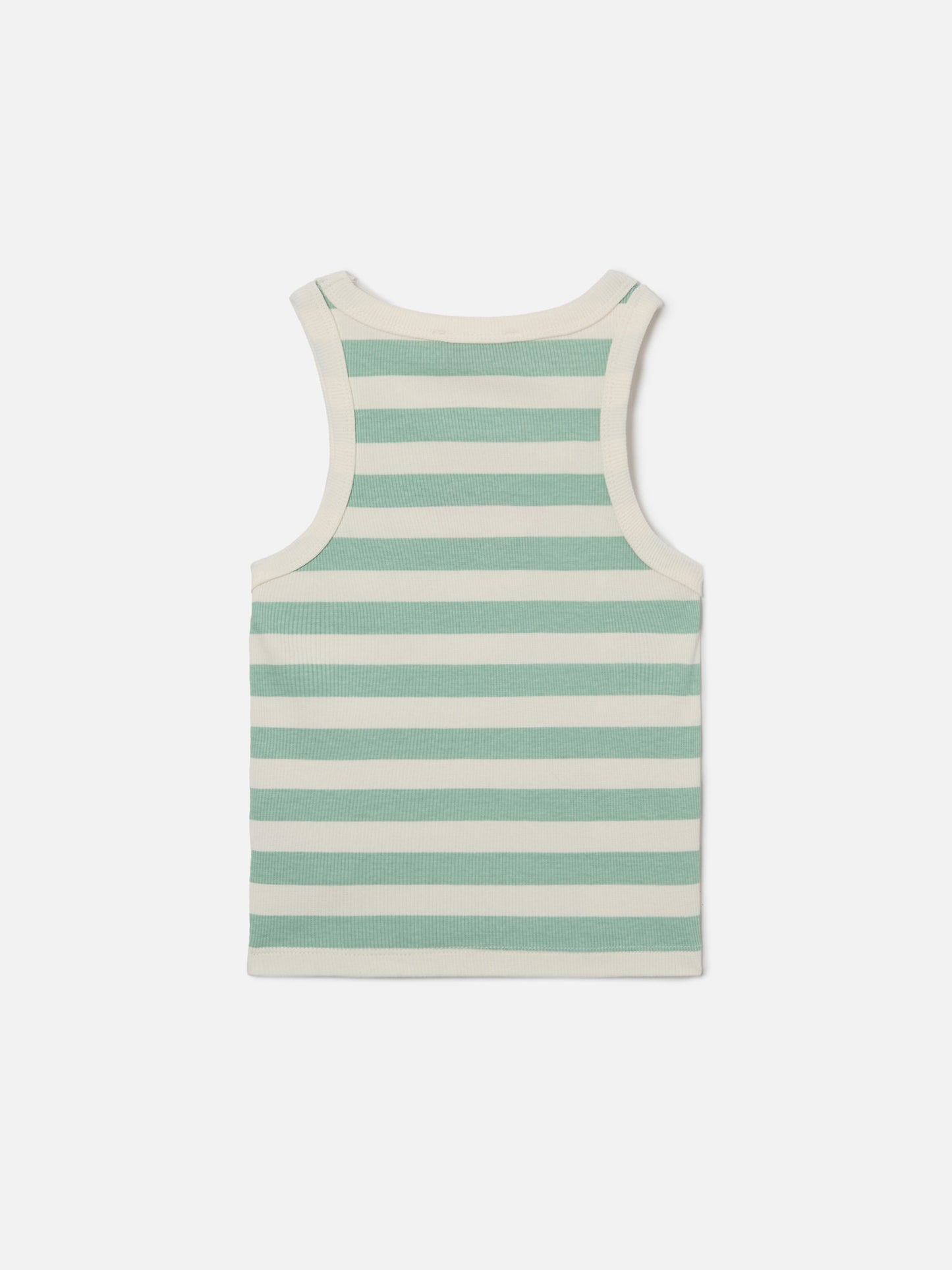 Camiseta de tirantes Blue Jr con rayas verdes y blancas y logo bordado 