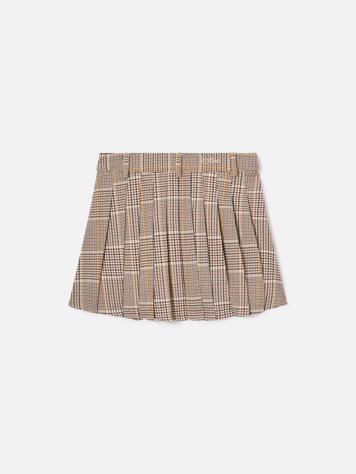 Gonna Blay beige in flanella con motivo tartan