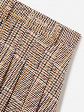 Gonna Blay beige in flanella con motivo tartan