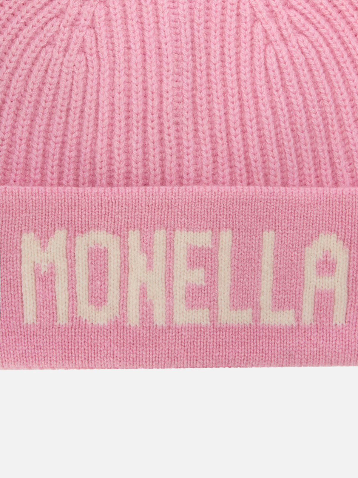 Bonnet Benjie rose avec inscription Monella 