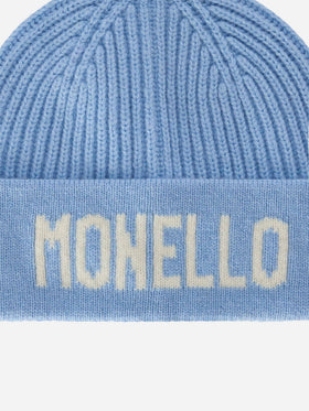 Light blue Benjie beanie with Monello lettering