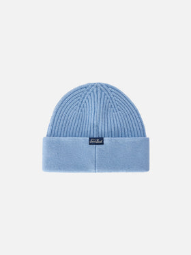 Light blue Benjie beanie with Monello lettering