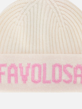 Berretto Benjie off white con lettering Favolosa