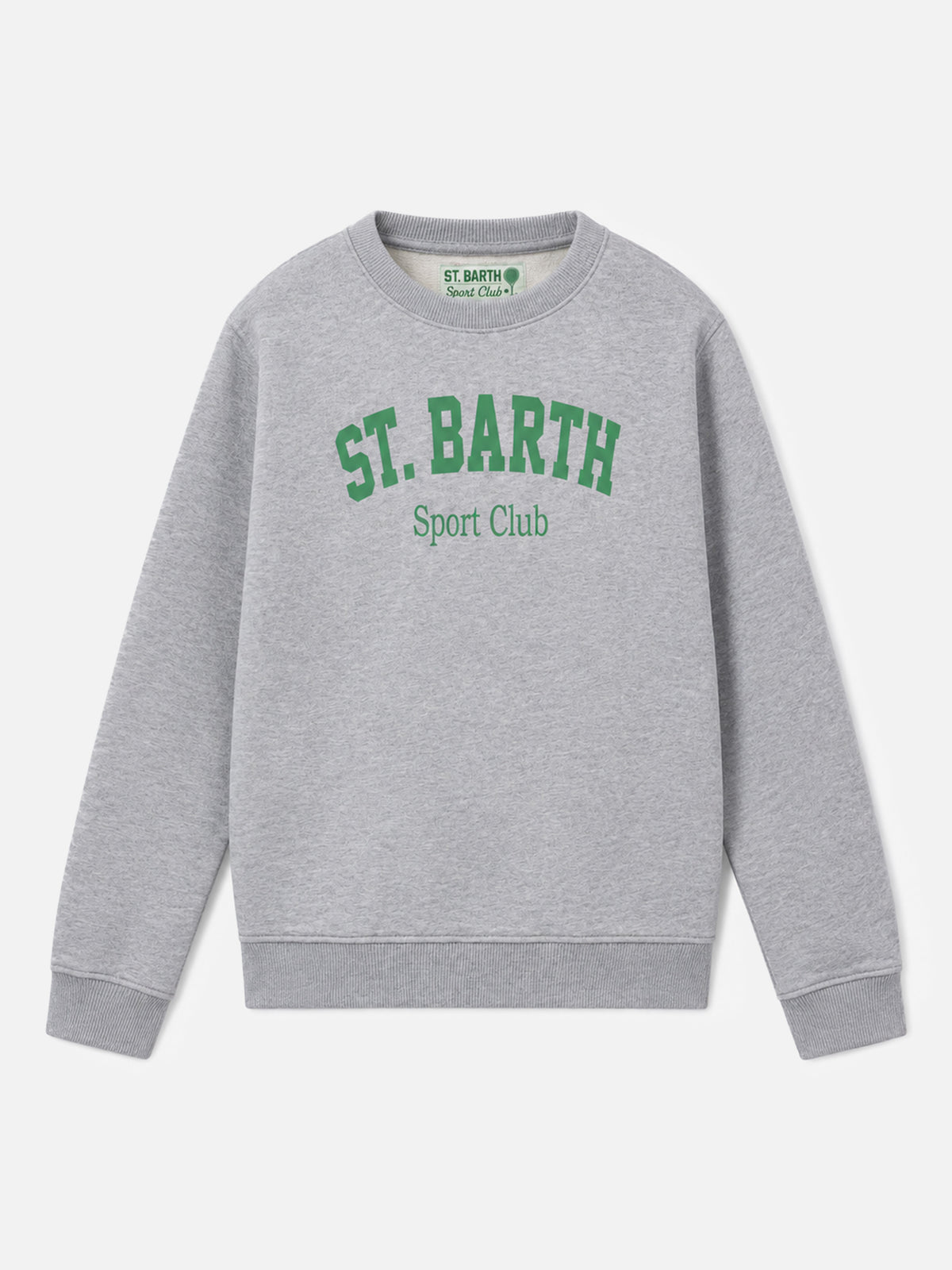 Felpa Bobby grigio chiaro melange con logo St. Barth Sport Club