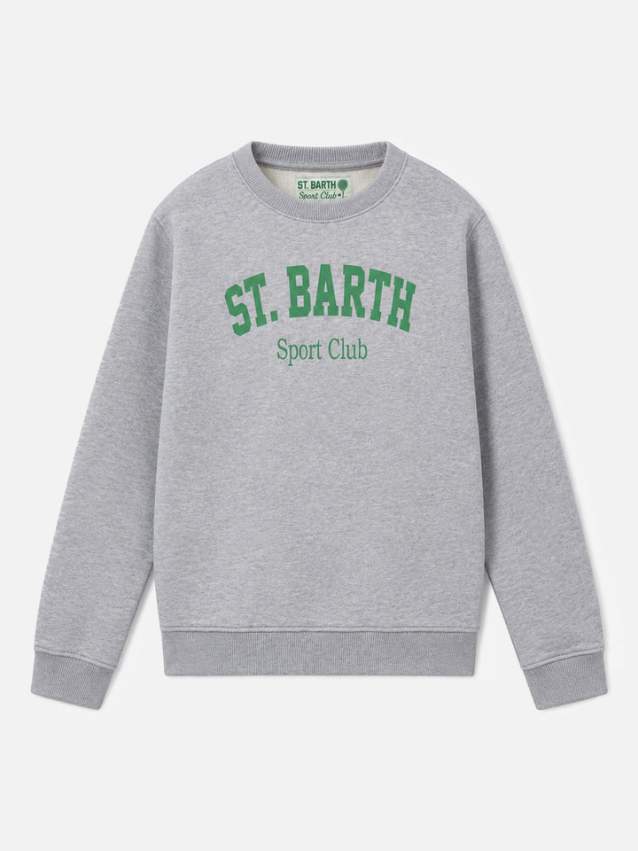 Felpa Bobby grigio chiaro melange con logo St. Barth Sport Club