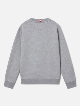 Felpa Bobby grigio chiaro melange con logo St. Barth Sport Club