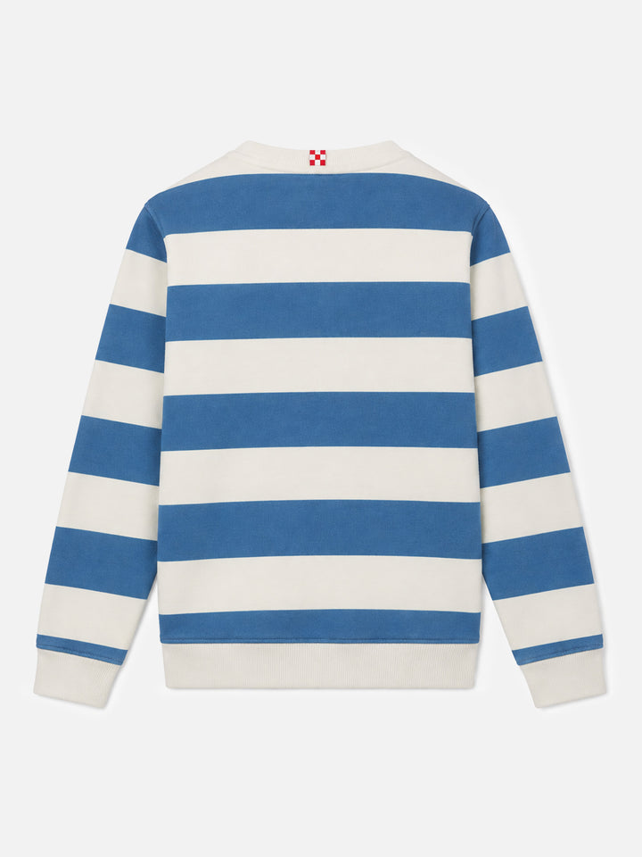 Sweat-shirt rayé pour enfant Bobby avec broderie St. Barth 