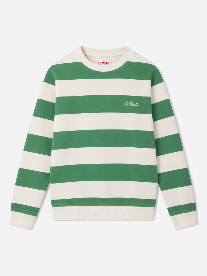 Green and off-white striped Bobby sweatshirt