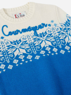 Maglione Bombardino Jr con jacquard Courmayeur e motivo fair isle