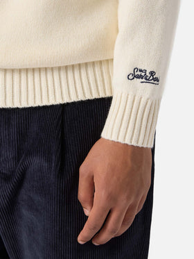 White Bombardino Light sweater with St. Moritz jacquard | ST. MORITZ TOP OF THE WORLD SPECIAL EDITION