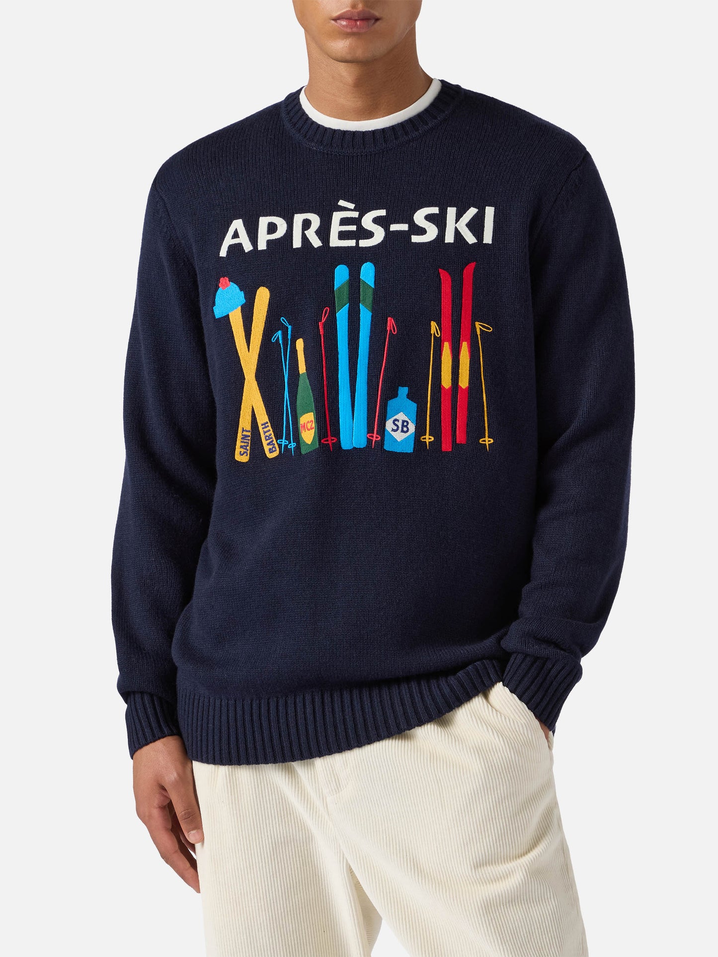 Blue Bombardino Light sweater with Après Ski jacquard