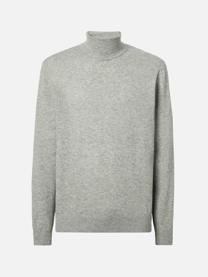 Grey melange merinocash turtleneck Bond