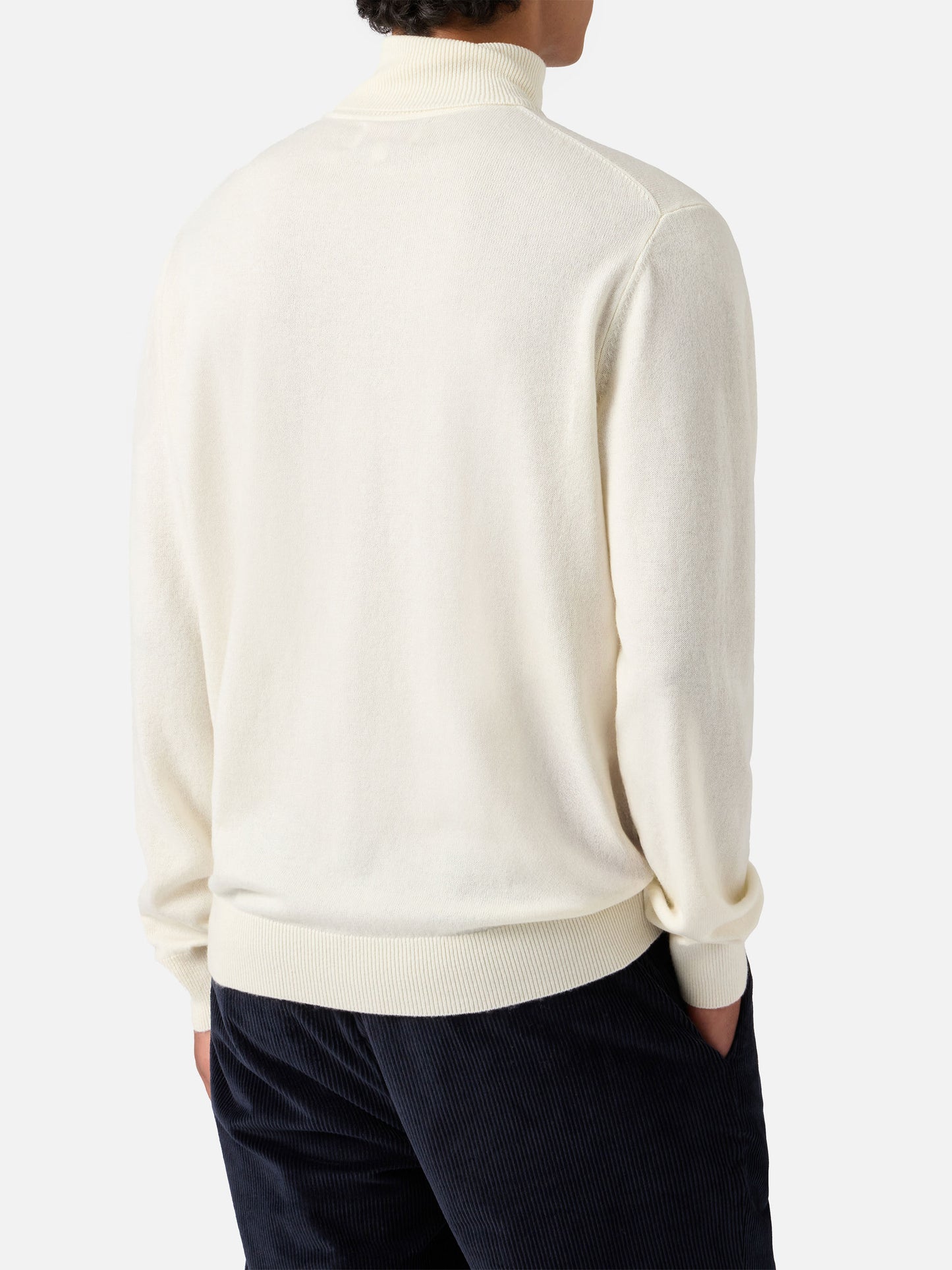 Turtleneck sweater Bond in white merino wool and cashmere