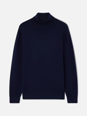Navy blue Bond merino wool and cashmere blend turtleneck