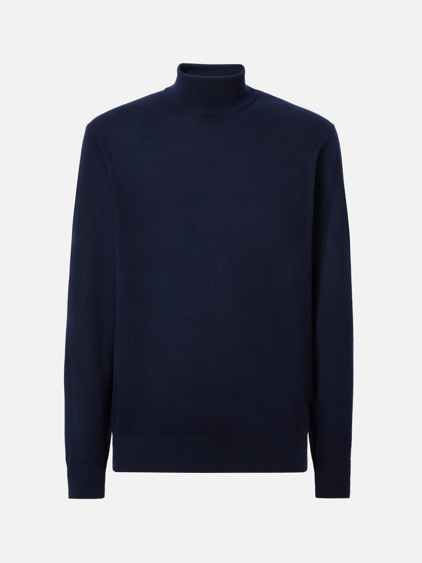 Turtleneck sweater Bond in night blue merino wool and cashmere