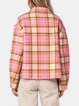 Veste Bonnibell rose tartan effet laine 