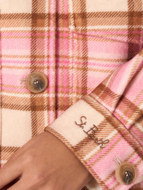 Veste Bonnibell rose tartan effet laine 