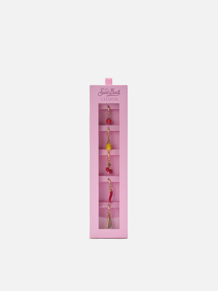 Set di charms per bikini con pendenti a forma di frutta