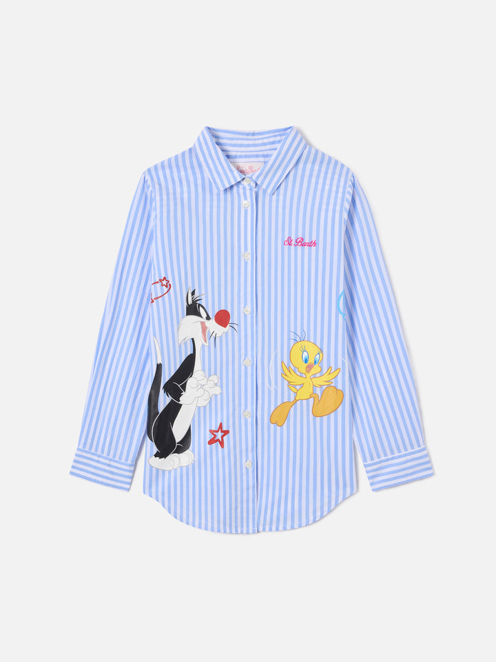 Camicia Mini Brigitte a righe bianche e azzurre | Special Edition