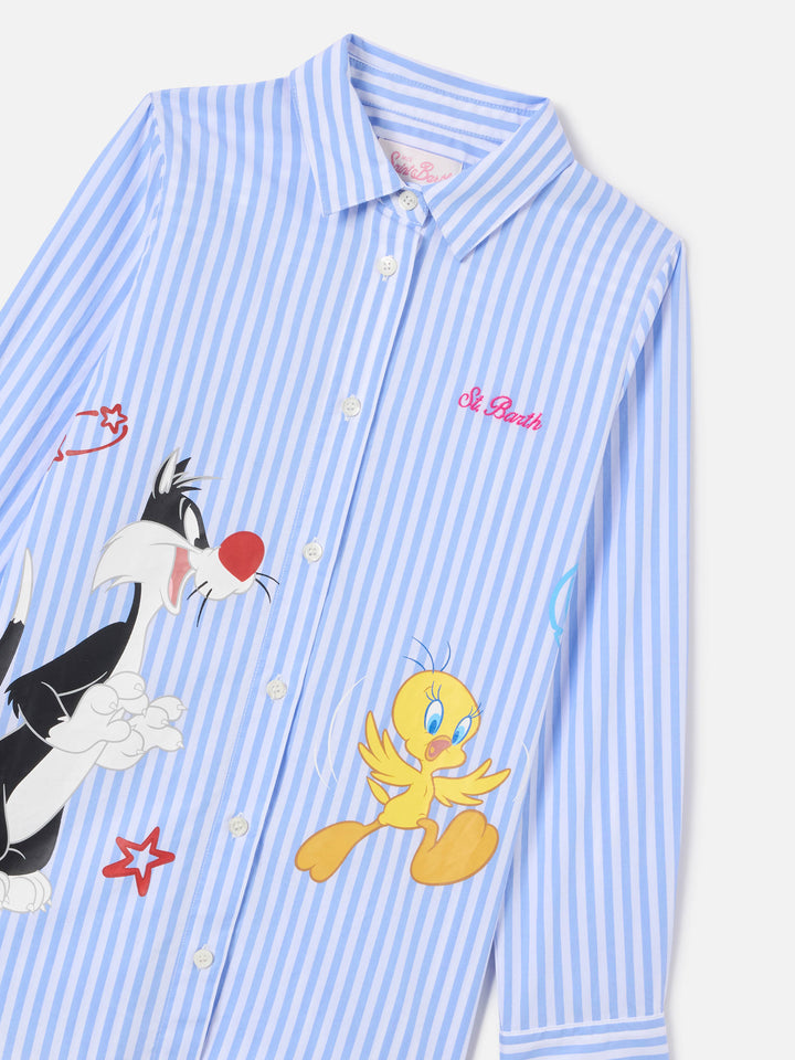 Camicia Mini Brigitte a righe bianche e azzurre | Special Edition