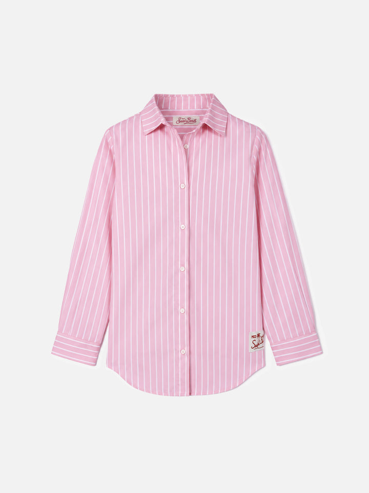 Pink and white striped Mini Brigitte shirt