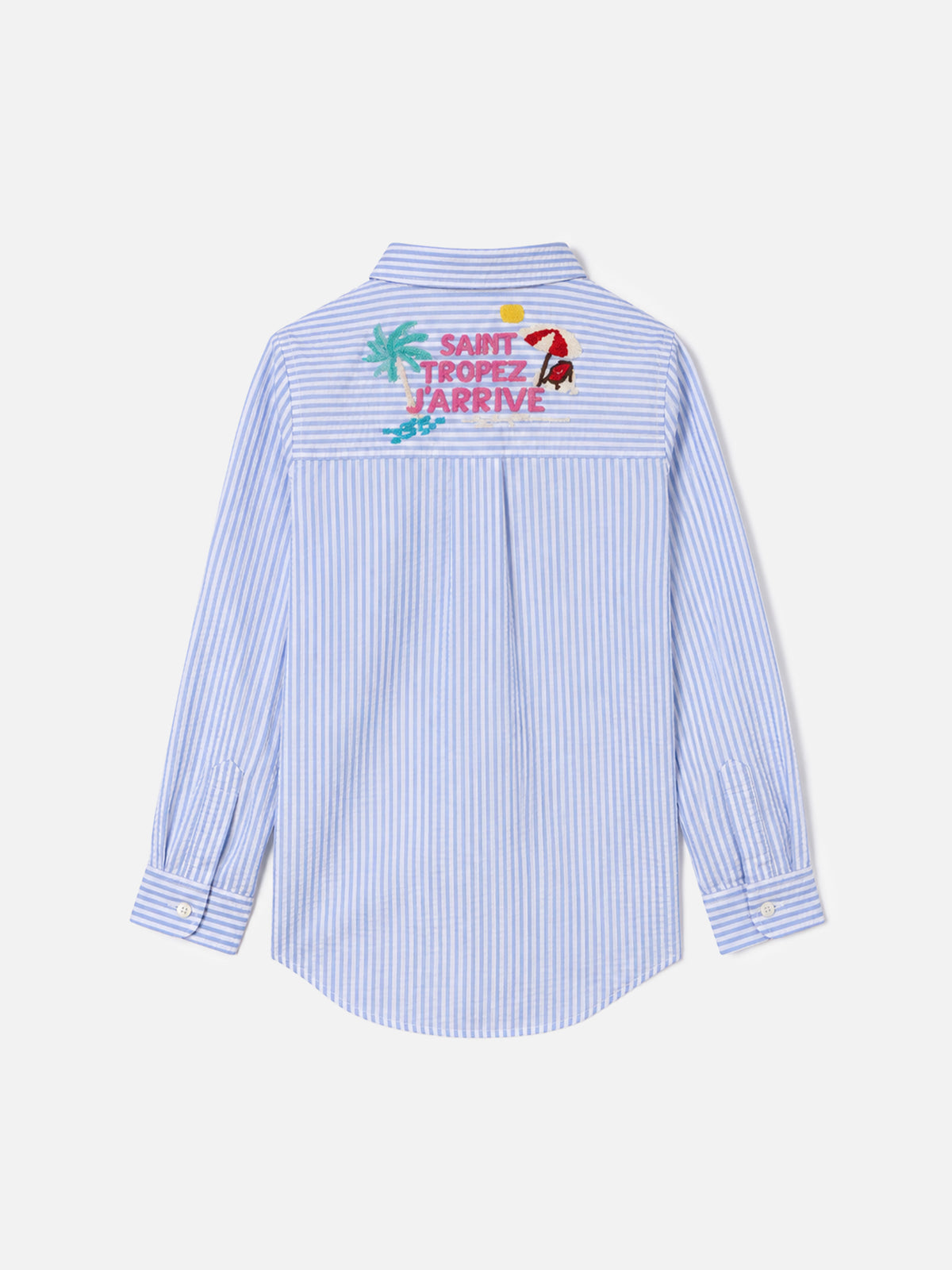 Sobrecamisa de seersucker con estampado de rayas para niña Mini Brigitte 