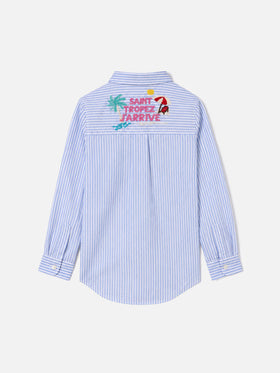 Sobrecamisa de seersucker con estampado de rayas para niña Mini Brigitte 