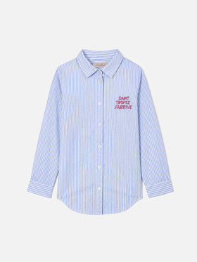 Sobrecamisa de seersucker con estampado de rayas para niña Mini Brigitte 
