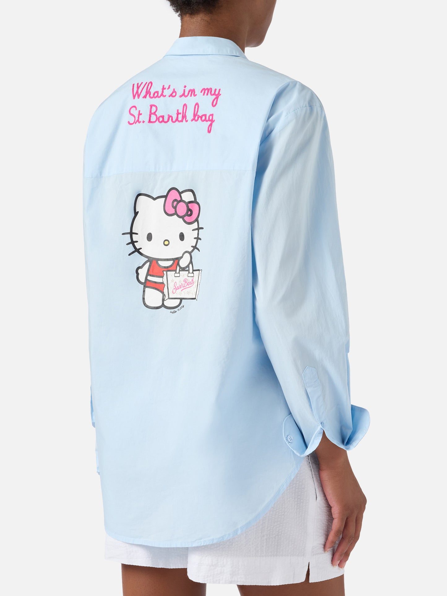Camisa Brigitte azul claro con estampado Hello Kitty | Edición Especial 